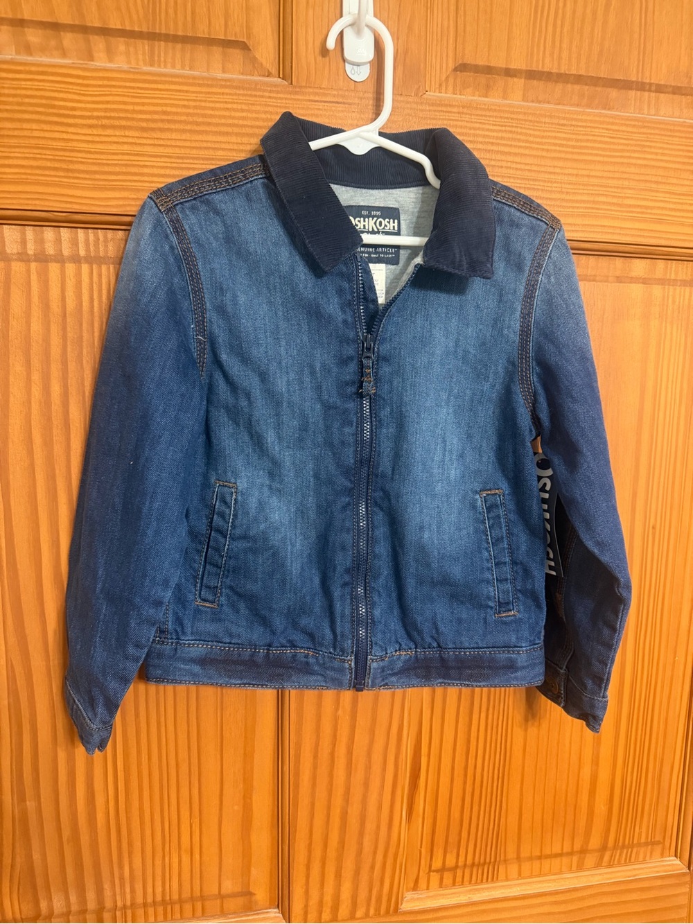 OshKosh B'gosh Denim Zip-Up Kids Jacket in Dark Blue
